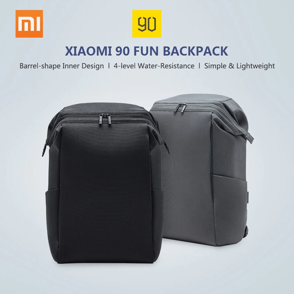 

Original Xiaomi 90 Fun Bag Commuter Backpack Barrel Opening 4 Levels Of Waterproof Repellent Simple And Light For Travel Work