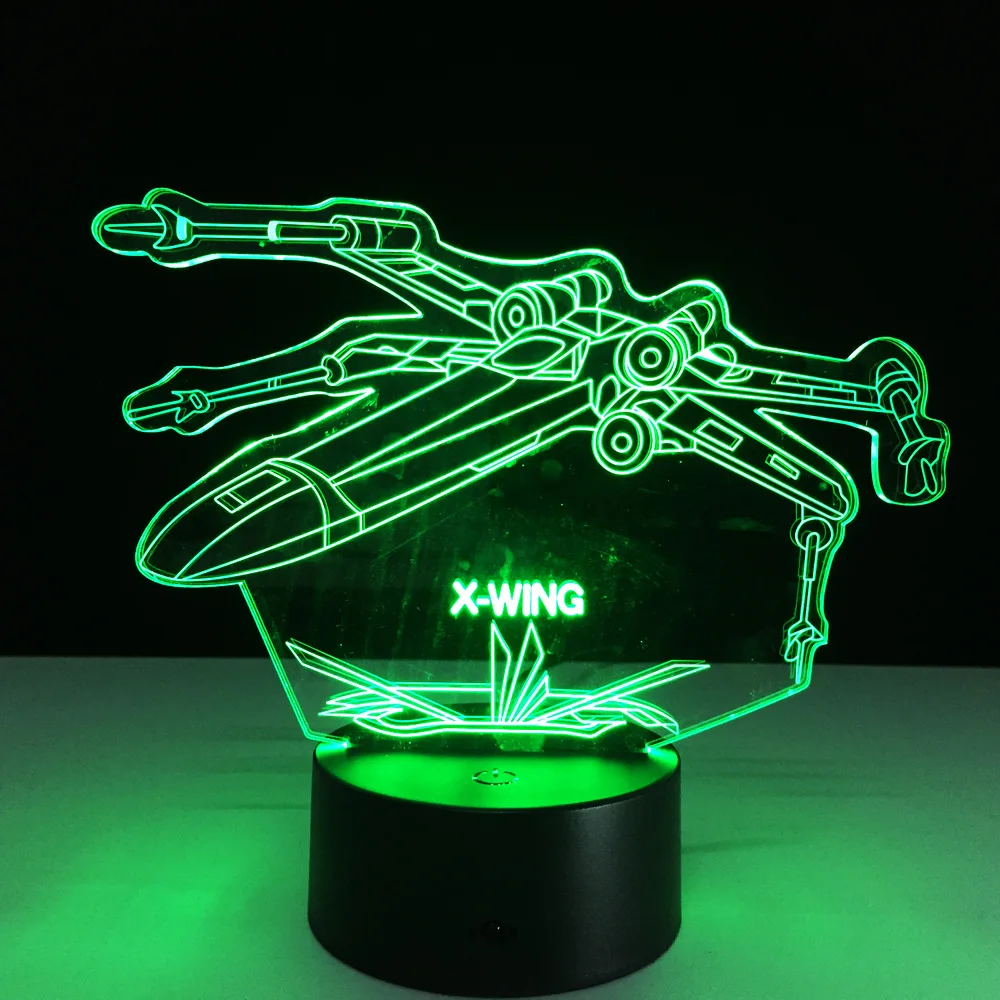 Звездные войны 3D X Wing Fighter настольная лампа ночник светильник s USB touch 7 цветов