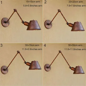 Новый настенный светильник с поворотным кронштейном, регулируемый, E27, винтажные настенные светильники, промышленные, для освещения дома