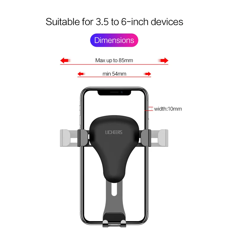 LINGCHEN Car Phone Holder Air Vent Gravity Mount Phone Holder Mobile Phone Holder Stand for iPhone