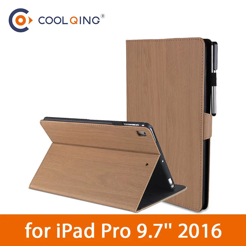 

Wood Grain Tablets Case For iPad Pro 9.7 2016 PU Leather Pattern Smart Protective Cover Tablet Case For iPad Pro Case Pro 9.7''
