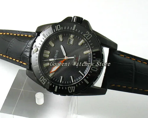 

43mm Parnis Black Bezel Sapphire Glass PVD Black Case Movement Automatic Men's Watch