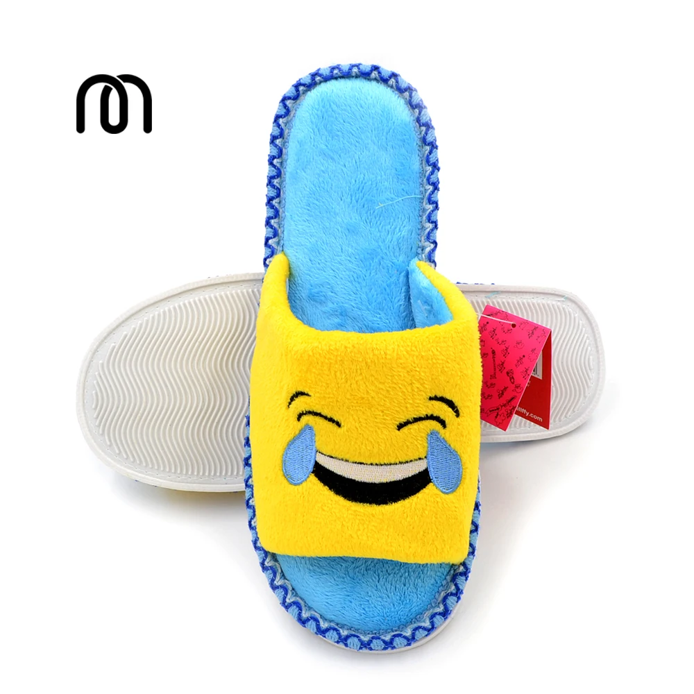 Millffy Kartun Lucu Emoji Wajah Tersenyum Sandal Pasangan Slip