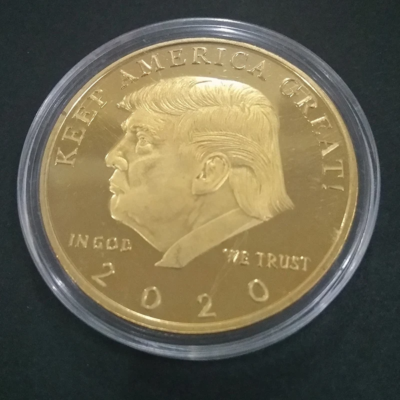 Изысканная памятная монета Дональд дж. Трамп 2020 позолоченная Коллекционная и
