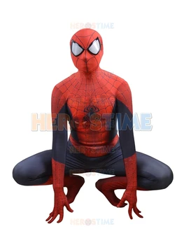 

New Ultimate Spider-Man Costume 3D Shade Pattern Spiderman Superhero Costume Halloween Coaplay Suit free shipping
