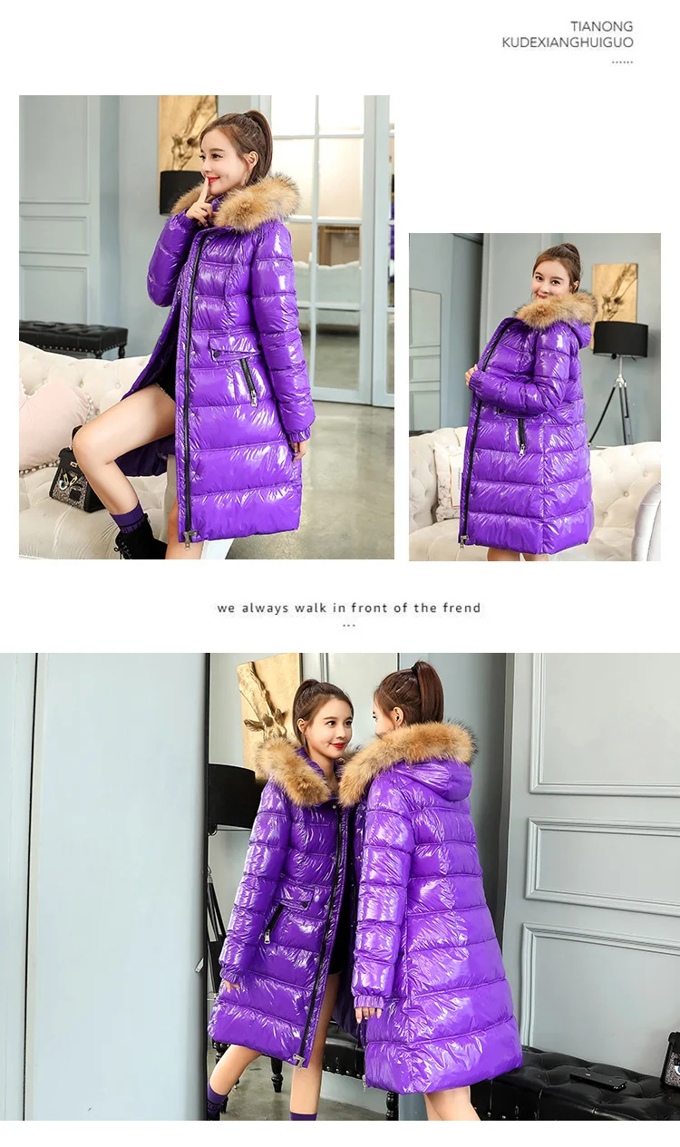 Winter Woman Coats 2019 Fashion Thickening Down Cotton Clothing Big Fur Collar Winter Jacket Women Ms Cotton Jacket M-2XL (8)
