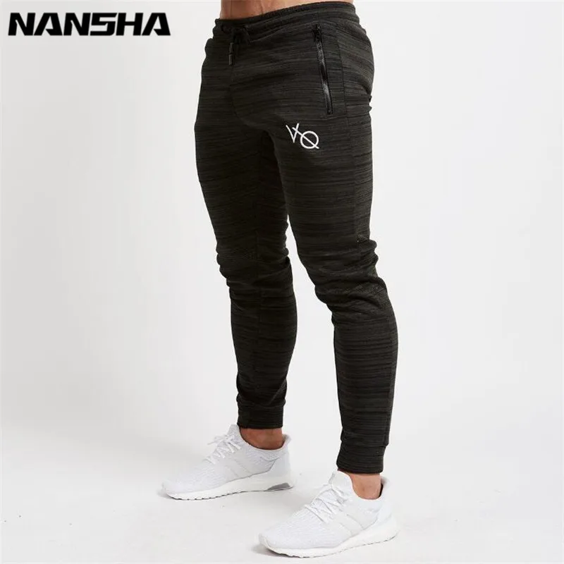 

NANSHA Striped Casual Joggers Pants Men High Street Workout Pant Skinny Sweatpants Black Elasticity Gyms Jogger Trousers