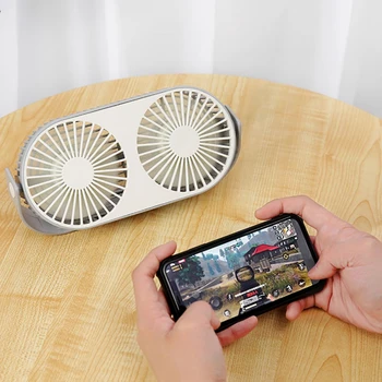 

360 Degree Summer Rotating Fan 3 Adjustable Speeds For Office Home Outdoor Double-Head USB Cooling Personal Fan