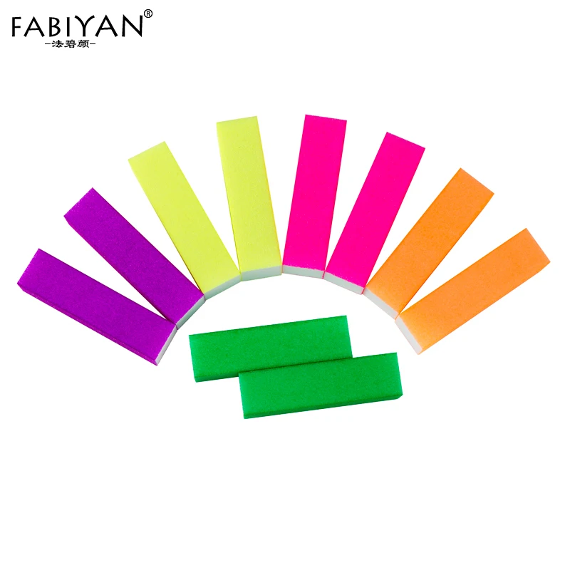 

10pcs Nail Art Tips Files Tofu Fluorescence Sanding Block Polishing Buffer Buffing Sponge UV Gel Polish Acrylic Manicure Tools