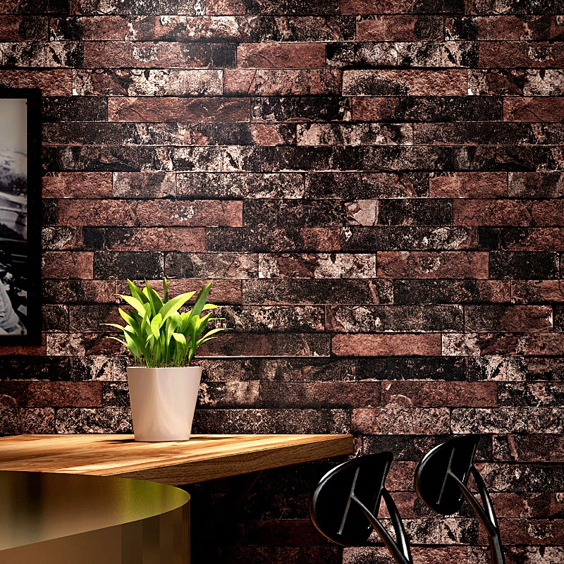 

vinilo 3d pared Vintage Chinese Brick Wall Papers 3D PVC Vinyl Wallpaper for Restaurant House Walls Decoration papel pared