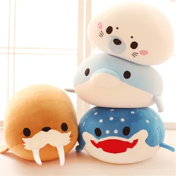 

Super Cute Soft Stuffed Toy Fun Soft Sea Animal Dolphin Whale Nano Dolls Foam Particle Kids Doll Figurine Birthday Gifts