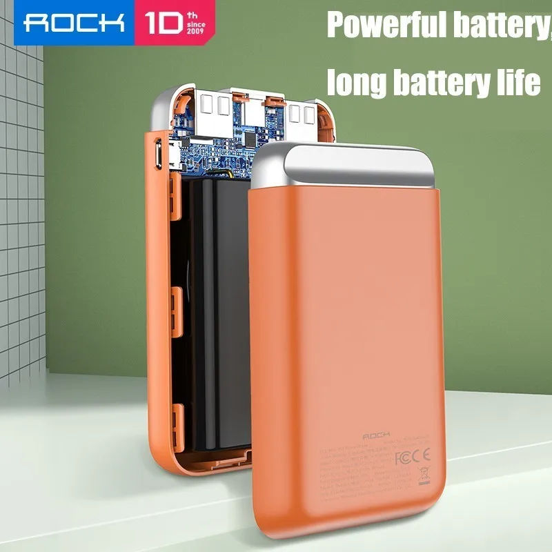 Внешний аккумулятор Rock с 2 мя Usb портами 3 А 10000 мАч|Внешние аккумуляторы| |