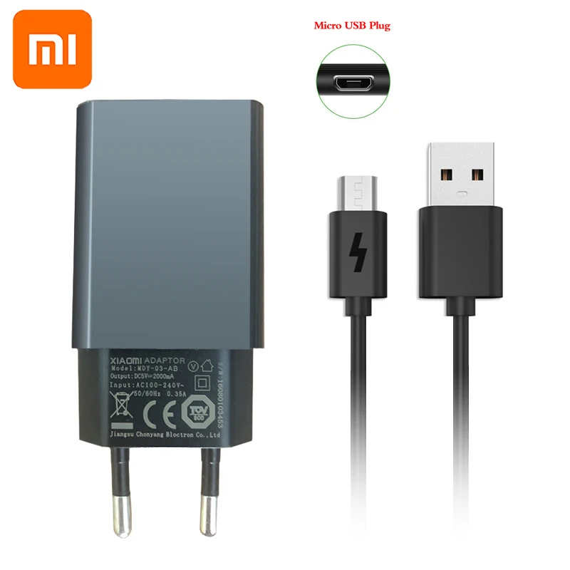 XIAOMI MI 5v2a EU зарядное устройство синхронизации данных Micro Usb кабель 2A TYPE C кабель для XIAOMI MI Redmi Note 3 4 5 4c 4S 5S 6 5x A1 A2 Lite MIX - Тип штекера: EU With Micro Cable