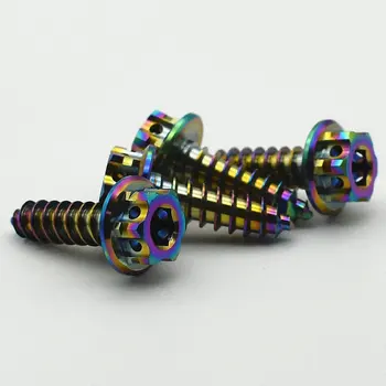 

4 pcs Ti Bolt Tapping Screw M5 M6 Titanium bolts Multiple and Ti color Hexagon Flange Head titanium screw DIY Ti fastener