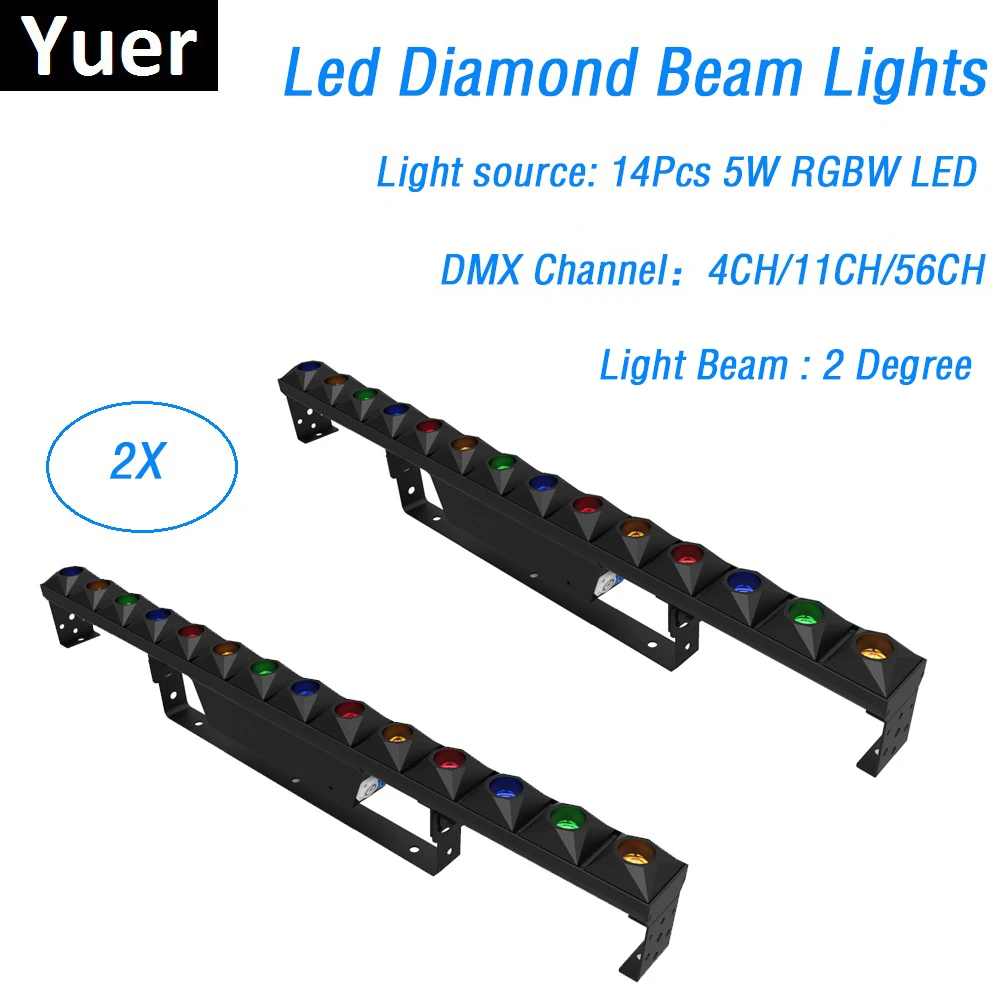 2X Бесплатная доставка 14X5 W RGBW 4 цвета светодиодный Алмазный луч лампы dmx светодиодный бар огни для клубной вечеринки с диджеем сценический