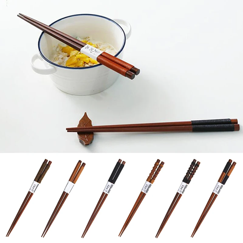 Japanese-Style Natural Handmade Wood Baby Chopsticks Japan/China Eating Ware Chop Sticks With String Round