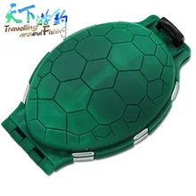 TAF портативная рыболовная Коробка Форма черепаха 11 см* 7 см* 3,2 см 12 отсеков пластиковая двухсторонняя коробка для приманки рыболовные снасти аксессуары