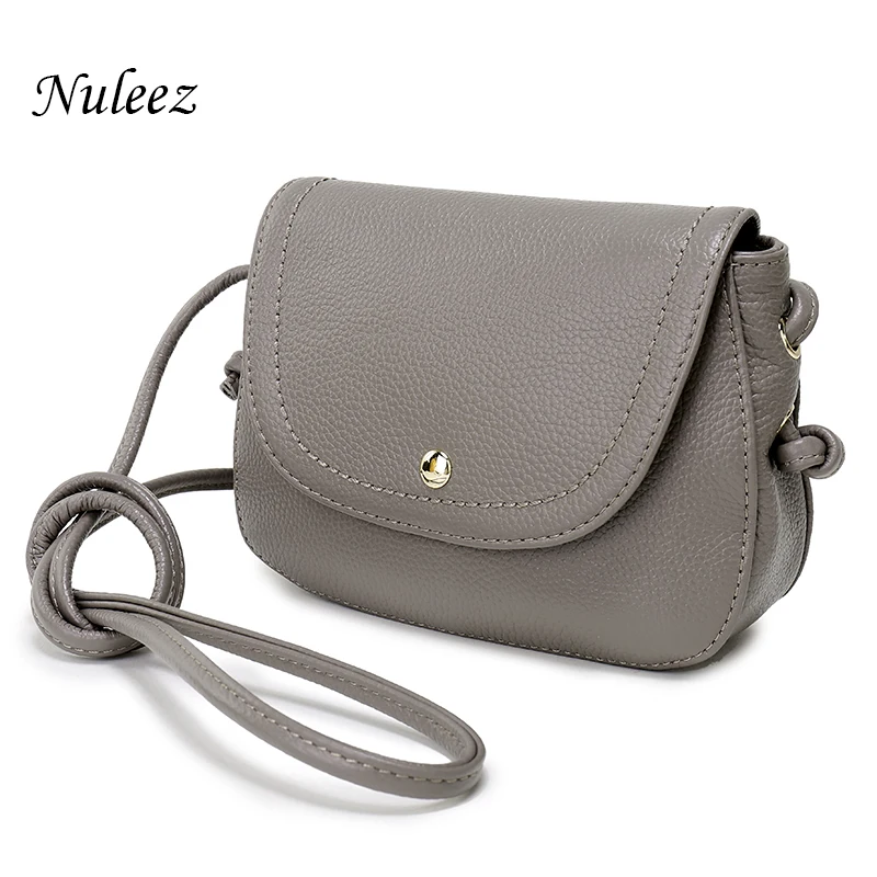 

Nuleez Genuine Leather Saddle Bag Real Leather Women Small Bag Summer Sling Bag For Girls Crossbody Messenger Bags Female 2031