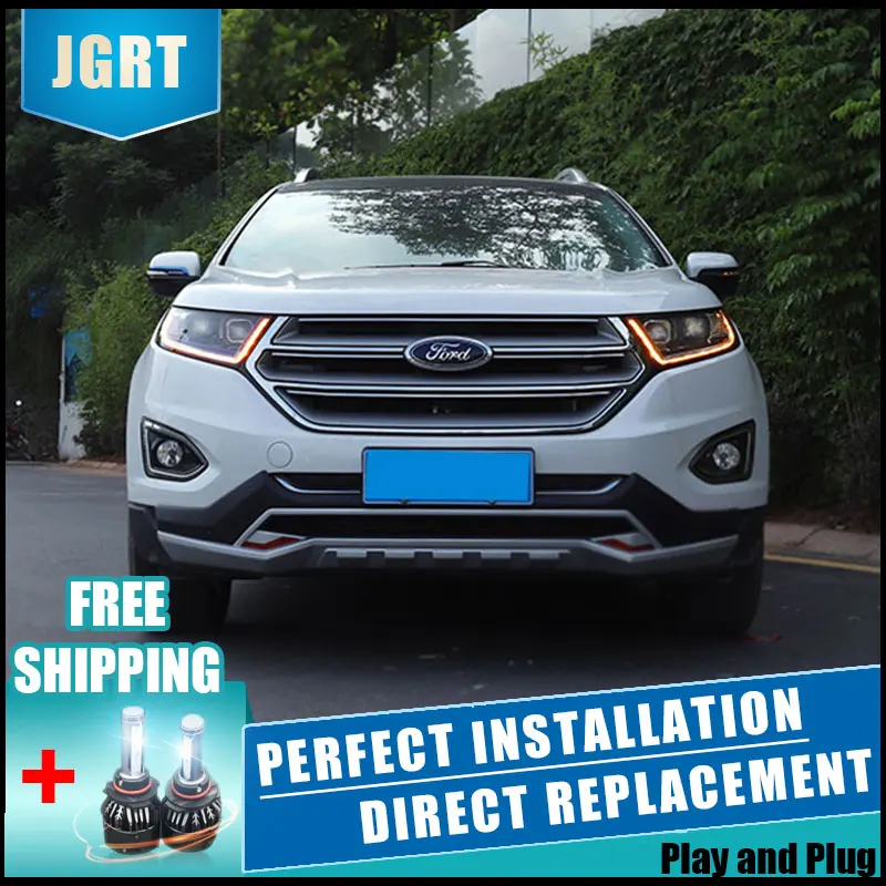  2PCS LED Headlights For ford edge 2015-2018 Car Led Lights Double Xenon Lens Car Accessories Daytim - 33035865423