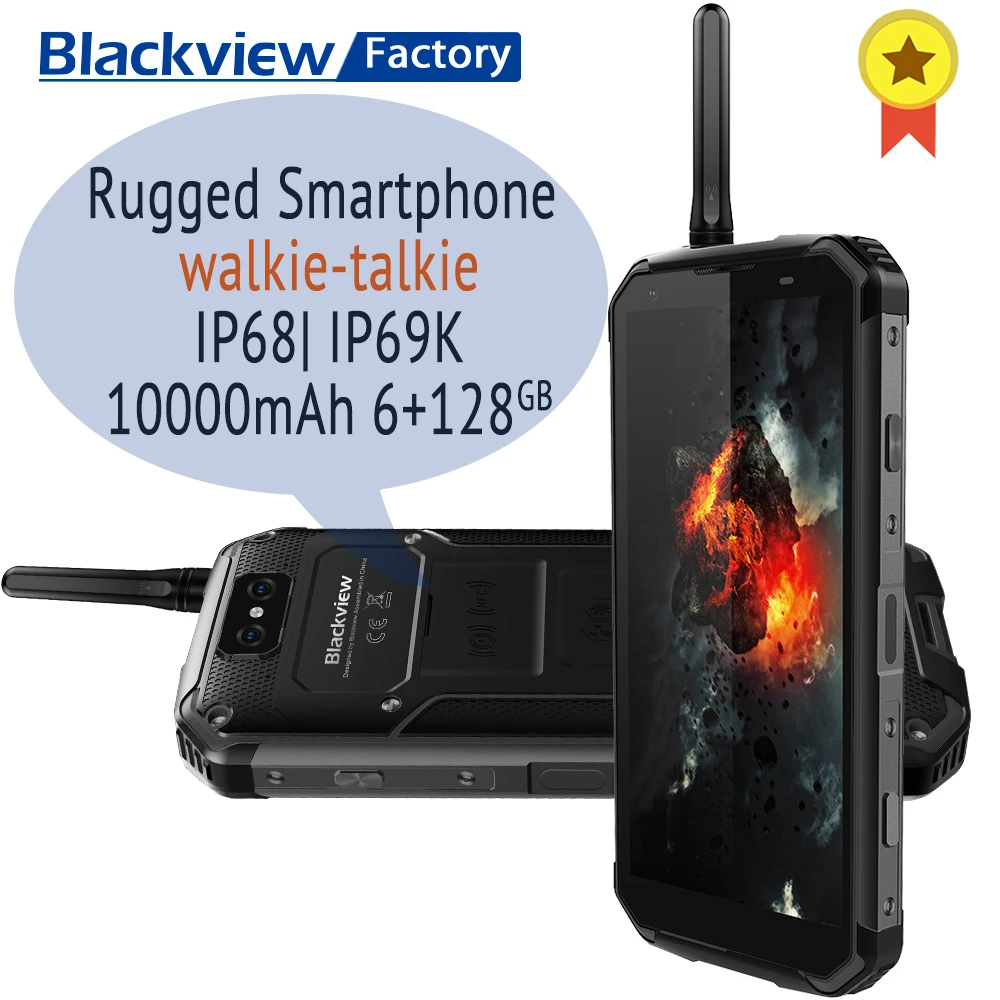 

BLACKVIEW BV9500 Pro IP69K Walkie-Talkie 5.7"18:9 FHD Smartphone Android 8.1 6+128GB 10000mAh wireless charging mobile phone NFC