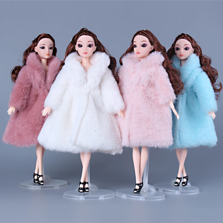 

4 Colors Plush Coat Winter Wear Clothing Outfit Clothes For 1/6 BJD Xinyi FR ST Barbie Doll gifts for girls