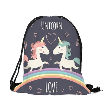 

ZHBSLWT 3D Printed Love Unicorn Drawstring Bags New Fashion Women Backpack Female Cute for School Backpack-38
