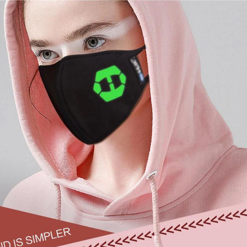 

Moledodo 1PC Black Mouth Mask Warm and Dustproof in Winter Breathable Windproof Couple Luminous Mouth Mask