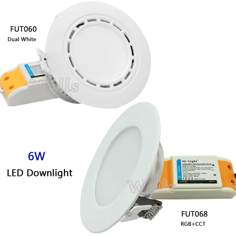 Miboxer 6 Вт двойной белый/RGB+ CCT светодиодный светильник AC86-265V FUT060/FUT068 светодиодный светильник с регулируемой яркостью и дистанционным управлением FUT092/FUT005