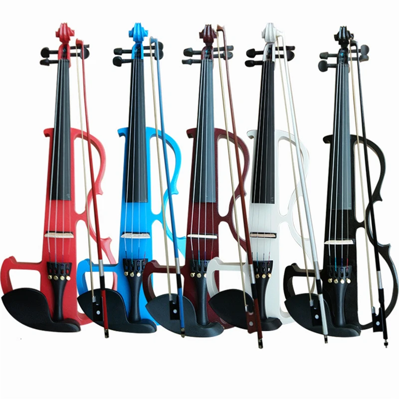 

Full Size 4/4 Violin Fiddle Wood Electric Silent Style-3 Ebony Fingerboard Pegs Chin Rest Tailpiece Only 3 Weeks to Ship
