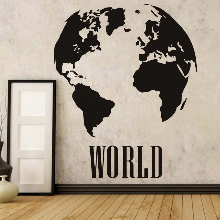 58 71cm Global World Map Atlas Vinyl Wall Decal Vintage