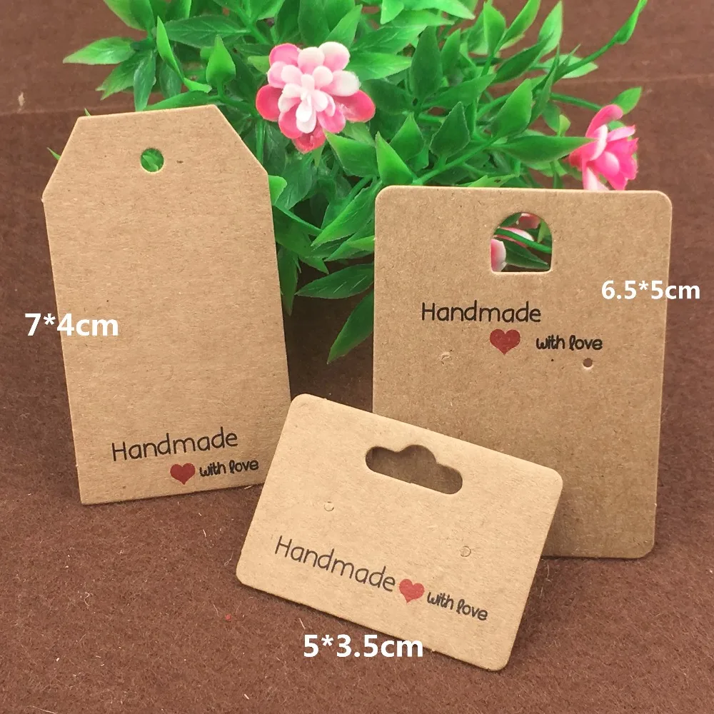 Aliexpress.com : Buy 200pcs Kraft Paper Handmade With Love Earring