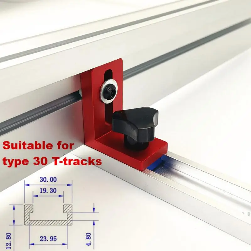 35/45 Т-образной паз Торцовочная дорожка стоп скользящая Торцовочная забор соединитель рельсовый фиксатор желоб локатор для фрезерования древесины - Цвет: 30