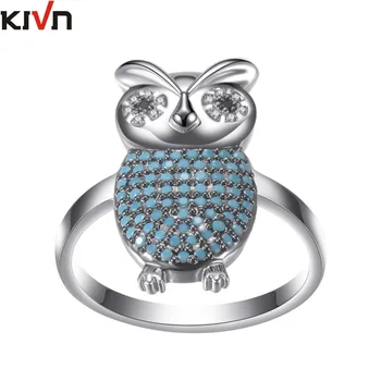 

Womens Fashion Jewelry Impressive Cute Owl Pave CZ Cubic Zirconia Bridal Rings for Girls Promotion Birthday Gifts