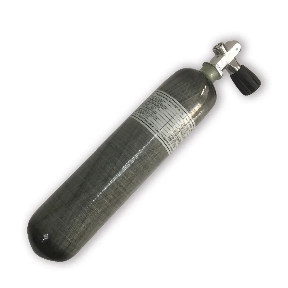 AC10251 Acecare 4500psi 2L 300ba углеродное волокно HPA/акваланг/дайвинг Бак CE сжатый цилиндр с клапаном для дайвинга трубка