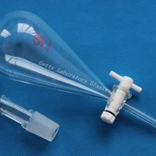 250 мл пириформ сепаратор воронка, 24/29 суставов, падение Воронка с прямым наконечником для капельного, PTFE стопкок