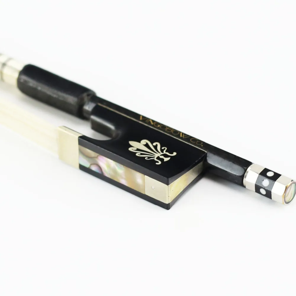 

FREE SHIPPING 3/4 Size 114V Woven Carbon Fibre VIOLIN BOW Straight High Quality Ebony Frog White Mane Violin Parts Accessories
