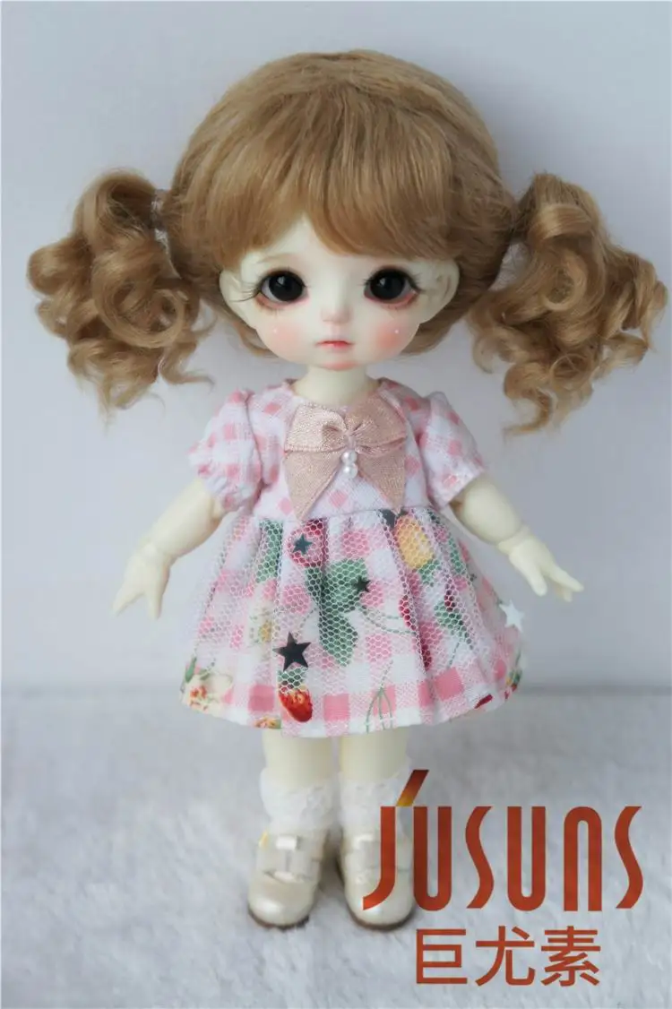 

JD294 1/8 Lovely Mohair BJD doll wigs Baby Twintail mohair doll wig 5-6 inch doll accessories