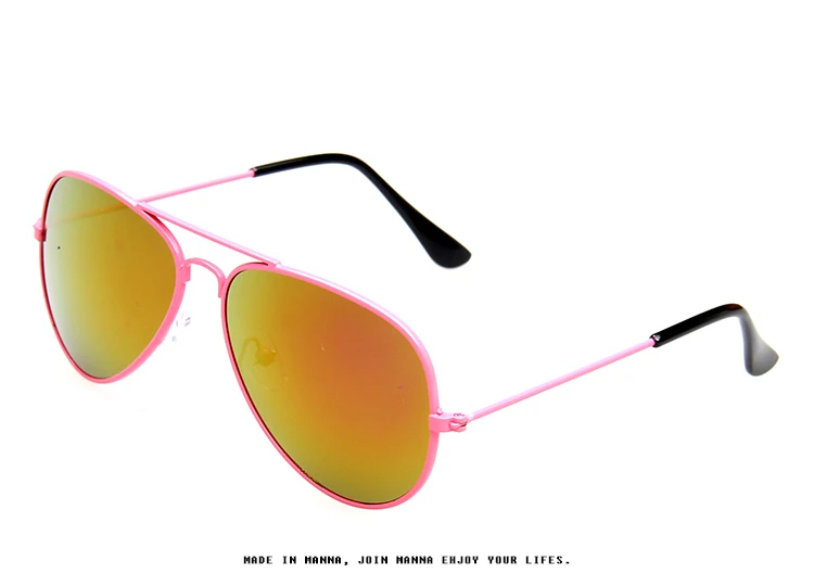 Модные брендовые Детские солнцезащитные очки, классические детские очки-авиаторы, Ретро стиль, милые очки для мальчиков и девочек, UV400 - Цвет линз: Pink Red