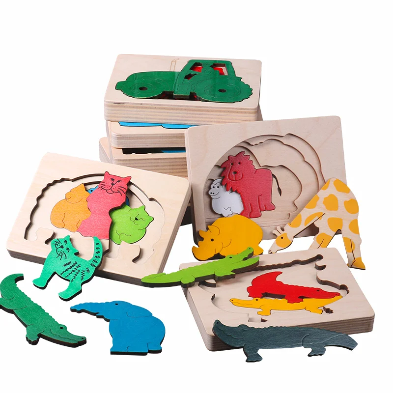 Candywood 3D высококачественный многослойный деревянный пазл для детей раннее образование сцена история головоломка Монтессори игрушки