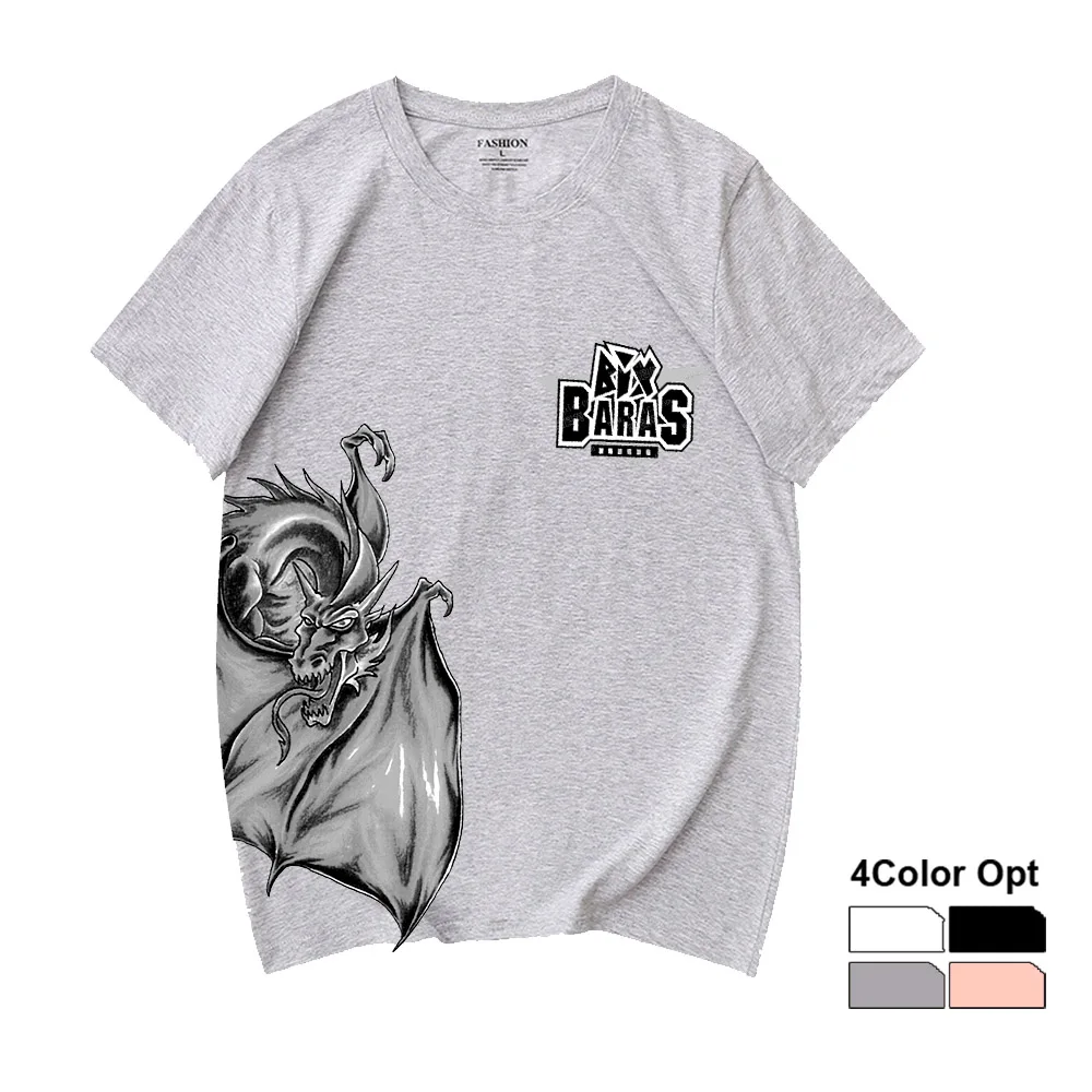

Men Women Unisex Adult Loose Short Sleeve T Shirt Hip Hop Tee Rock Top Skate Board Summer Casual Cotton Clothing Black Bat