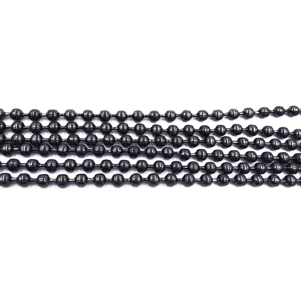 

Gun Metal 100m 1.2mm 1.5mm 2mm 2.4mm 3.2mm Ball Bead Chains Link Chain Findings Ball Chains for Jewelry Making BCF-06