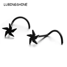 

LUBINGSHINE Women Men Punk Stainless Steel Cat Key Butterfly Heart Nose Rings & Stud Hooks Body Piercing Nariz Piercing Jewelry