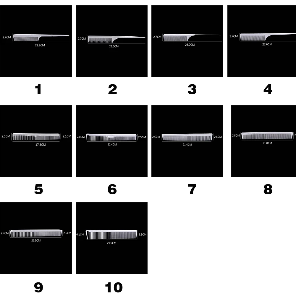 Лидер продаж, профессиональные расчески для мягких зубов, Парикмахерская щетка для стрижки волос, парикмахерская расческа для укладки волос, набор из 10 видов