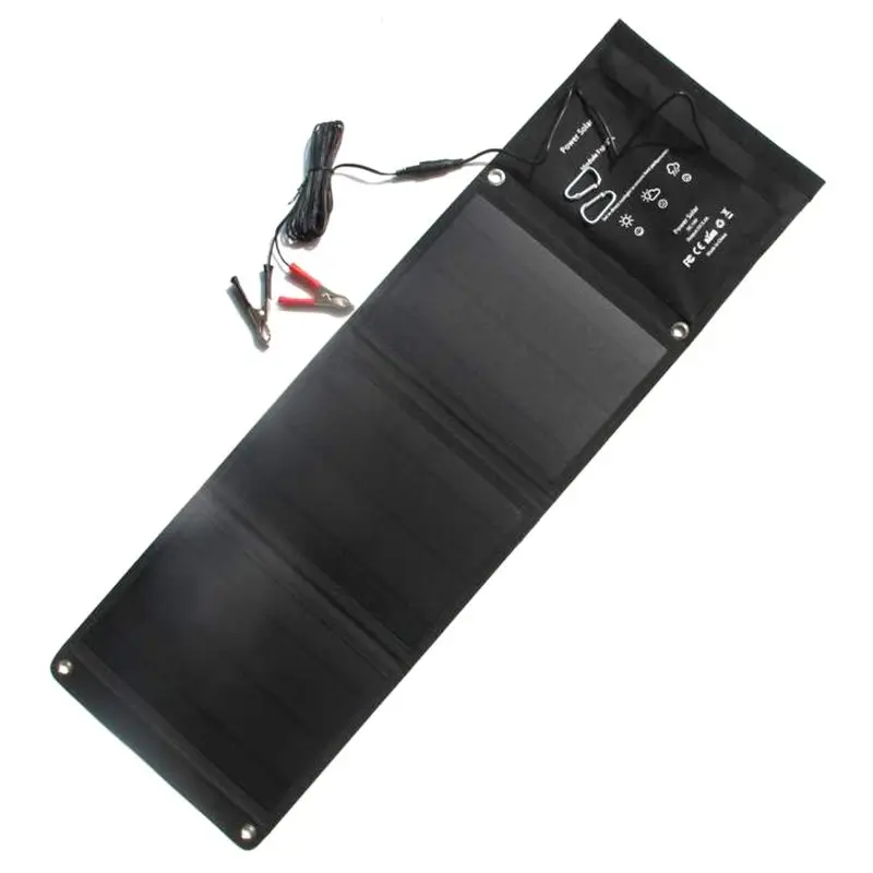 HOT 21W Solar Panel Foldable Solar Charger For Mobile Pohone 12V Battery Car Charger Dual Usb5V