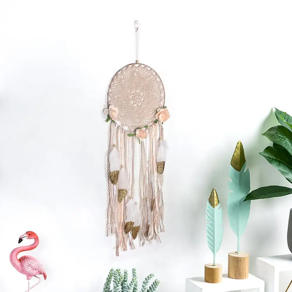 

TPFOCUS Handmade Lace Dream Catcher Feather Dream Net Hanging Pendant for Home Wall Art Hangings Decorations Art Pendant 1pcs