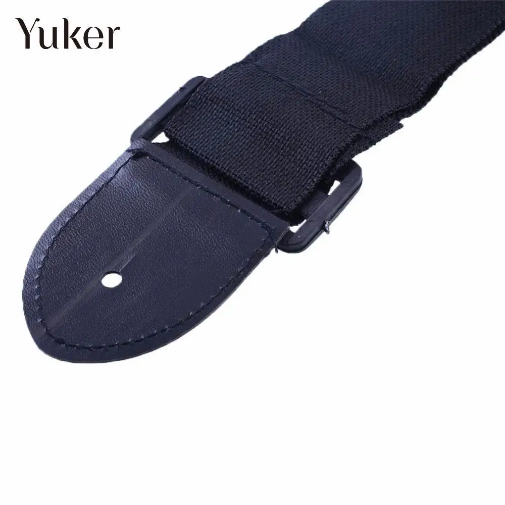 Black Adjustable Leather Ends Nylon Guitar Strap Belt for Electric Classic Acoustic Guitar Bass Fashion New Durable
