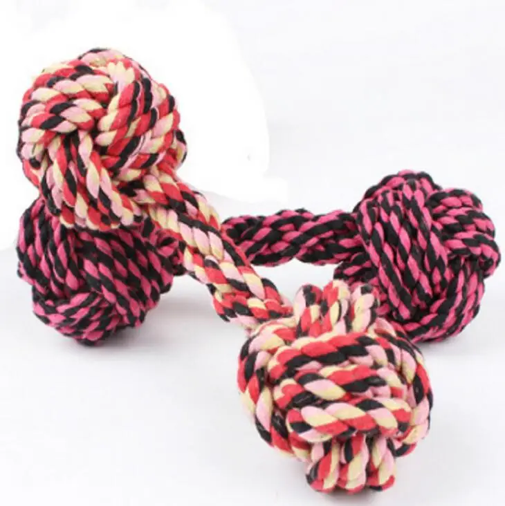 Dumbbell style Dog rope toys pet chew toys cotton rope material