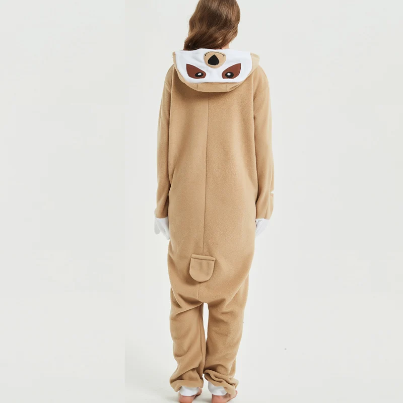 Loose Cartoon Character Sloth Onesies Adult Pajamas Polar Fleece Kigurumi For Halloween Onepiece Winter Jumpsuit Pijama Cosplay (3)