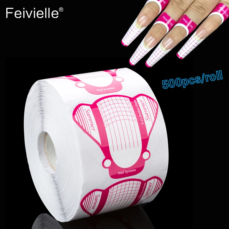 New 500PCS Nail Form DIY Design Nail Art Extension Guide Forms Acrylic