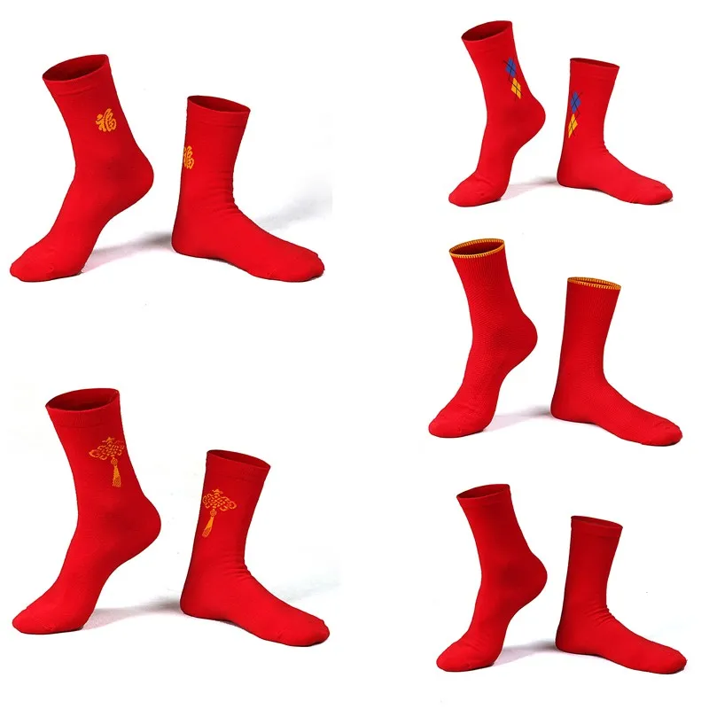 5 pairs/ Lot High quality brand men's socks sport red socks male